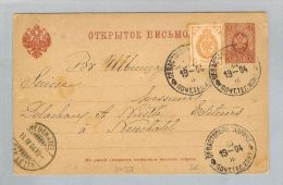 Russland 1904-03-24 Ganzsache Nach Neuchatel CH - Entiers Postaux