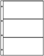 Lindner 4103 Pocket Pages A4 Black With 3 Pockets (220 X 97 Mm) - Pack Of 10 - Binders Only