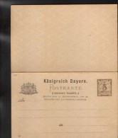 German States/Bayern - Postal Stationery Postcard With Paid Answer Unused 1892/95 - P41/01,3pf,brown,Wz.5Z - 2/scans - Otros & Sin Clasificación
