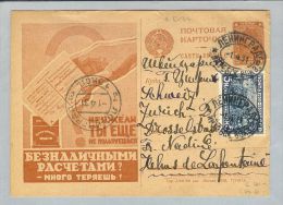Russland 1931-04-01 Bild-Ganzsache Nach Zürich Schweiz - Lettres & Documents