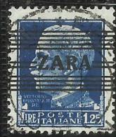 ZARA OCCUPAZIONE TEDESCA GERMAN OCCUPATION 1943 IMPERIALE SOPRATAMPATA EMPIRE OVERPRINTED LIRE 1,25 USATO USED OBLITERE´ - Deutsche Bes.: Zara