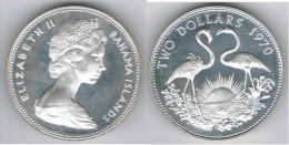 BAHAMA 2 DOLLARS 1970 PLATA SILVER C1 - Bahama's