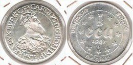 BELGICA CARLOS V 5 ECU 1987 PLATA SILVER. B66 - Collections