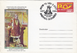 21781- STEPHEN THE GREAT, MOLDAVIAN PRINCE, SPECIAL COVER, 2004, ROMANIA - Lettres & Documents