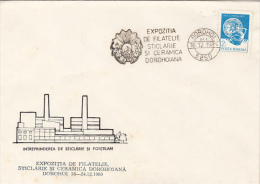 21881- OROHOI GLASS AND PORCELAIN FACTORY PHILATELIC EXHIBITION SPECIAL COVER, 1989, ROMANIA - Storia Postale