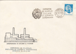 21881- OROHOI GLASS AND PORCELAIN FACTORY PHILATELIC EXHIBITION SPECIAL COVER, 1989, ROMANIA - Brieven En Documenten