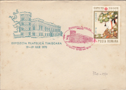 2317FM- TIMISOARA PHILATELIC EXHIBITION, SPECIAL COVER, 1970, ROMANIA - Lettres & Documents