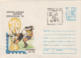 21942- USA'94 SOCCER WORLD CUP, ROMANIA-SWITZERLAND GAME, COVER STATIONERY, 1994, ROMANIA - 1994 – Stati Uniti