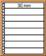 Lindner 08P Omnia Stockbook Page With 8 Strips (30 Mm) Per Page, Black - Pack Of 10 - Vierges