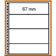 Lindner 012 Omnia Stockbook Page With 4 Strips (67 Mm) Per Page, White - Vierges