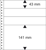 Lindner 0161 Omnia Stockbook Page With 4 Strips Per Page, White - Transparante Hoezen