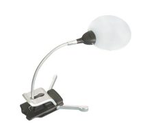 Lindner 7154 Rimless Standing Clamp Magnifier With LED Illumination - 2,5 X - Stamp Tongs, Magnifiers And Microscopes