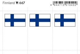 Lindner 667 Flag-stickers: Finland, 24 X 38 Mm - Pack Of 6 - Otros & Sin Clasificación