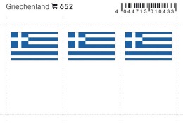Lindner 652 Flag-stickers: Greece, 24 X 38 Mm - Pack Of 6 - Other & Unclassified