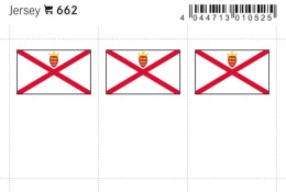 Lindner 662 Flag-stickers: Jersey, 24 X 38 Mm - Pack Of 6 - Andere & Zonder Classificatie