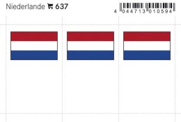 Lindner 637 Flag-stickers: Netherlands, 24 X 38 Mm - Pack Of 6 - Other & Unclassified