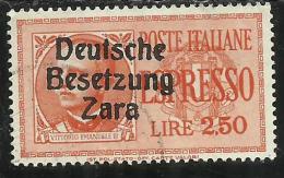 ZARA OCCUPAZIONE TEDESCA GERMAN OCCUPATION 1943 ESPRESSO SPECIAL DELIVERY LIRE 2,50 USATO USED OBLITERE´ - Ocu. Alemana: Zara