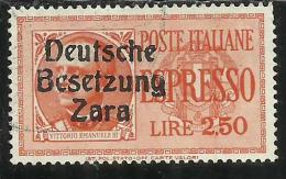 ZARA OCCUPAZIONE TEDESCA GERMAN OCCUPATION 1943 ESPRESSO SPECIAL DELIVERY LIRE 2,50 USATO USED OBLITERE´ - Deutsche Bes.: Zara