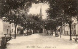 CPA - BRON (69) - Aspect Des Beaux Arbres Sur La Place De L'Eglise En 1919 - Bron