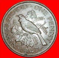 * TUI BIRD (1940-1947): NEW ZEALAND ★ PENNY 1947! GEORGE VI (1937-1952) LOW START★ NO RESERVE! - Neuseeland