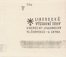 J2282 - Czechoslovakia (1945-79) Control Imprint Stamp Machine (R!): Liberec Exhibition Markets Liberec 67 - Jablonec 67 - Probe- Und Nachdrucke