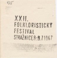 J2284 - Czechoslovakia (1945-79) Control Imprint Stamp Machine (R!): XXII. Folkloric Festival Straznice 1967 - Prove E Ristampe