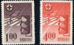 Taiwan 1965 Traffic Safety Stamps Traffic Light Crosswalk - Unused Stamps