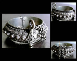 SHUMLAYLAT Ancien Bracelet De Mariage Yéménite / Old Yemen Bride Silver Bracelet - Ethnics