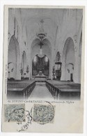 LOIGNY LA BATAILLE EN 1906 - N° 67 - VUE INTERIEUR DE L' EGLISE - CACHET AMBULANT TRI FERROVIAIRE - CPA VOYAGEE - Loigny