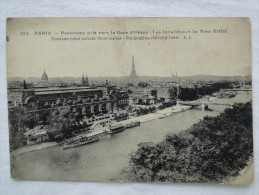 Paris Panorama Pris Vers La Gare D'Orsay Les Invalides Et La Tour Eiffel  A7 - Panoramic Views