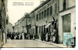 N°43177 -cpa Villetaneuse -rue De Paris -maison Berthe Restaurateur- - Villetaneuse