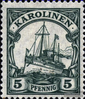 Carolines (German.Colony) A21 With Hinge 1923 Ship Imperial Yacht Hohenzollern - Caroline Islands