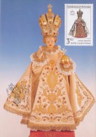 J2725 - Czechoslovakia (1991) Manufacturing Defect (RR!) - Cartes Maximum: Graceful Infant Jesus Of Prague - Variedades Y Curiosidades