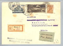 Russland 1937-03-08 R-Flugbrief Nach Zürich - Storia Postale