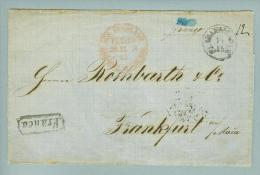 Russland 1865-11-16 St.Bra??stad Nach Frankfurt Franco Briefhülle - Cartas & Documentos