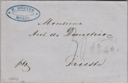 Russland MOSCOW 1862-05-19 Brief Ohnen Inhalt Nach Triest Mit AK-Stempel - ...-1857 Voorfilatelie