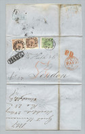Schweden 1867-08-24 Brief Stockholm Nach London GB Mit Attest - Cartas & Documentos