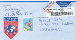 TIMBRES- STAMPS- LETTRE POST BLEU /EXPRESSE - CAP VERT / CAPE VERDE POUR PORTUGAL - TIMBRES TRADITIONS ORALES - Cape Verde