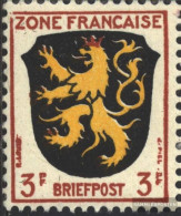 Franz. Zone-community. Issue. 2I, Rahmenecke Broken (Field 93) Unmounted Mint / Never Hinged 1945 Crest - Other & Unclassified