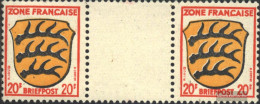 Franz. Zone-community. Issue. 8ZW Between Steg Couple Unmounted Mint / Never Hinged 1945 Crest - Otros & Sin Clasificación