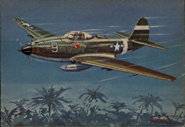 AVIATION  MILITAIRE - AVION - Dessin De Petit - BELL - 1939-1945: 2ème Guerre