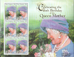 Gambia 3800 Sheetlet (complete Issue) Unmounted Mint / Never Hinged 2000 100. Birthday King's Mother Elisab - Gambia (1965-...)