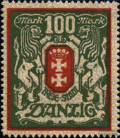 Gdansk 101Y With Puncture, Perforation Possibly. Errors With Hinge 1922 Large Crest - Dantzig