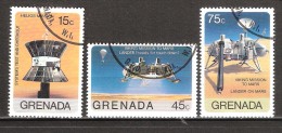 GRENADA :  3 Timbres SPACE / Espace: HELIOS / VIKING Mission To MARS , Obl TB - Amérique Du Nord