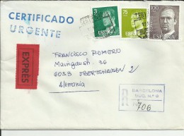 BARCELONA SUC-9 CC CERTIFICADA URGENTE SELLOS BASICA - Eilbriefmarken