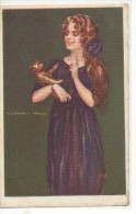 T. CORBELLA, GLAMOUR, YOUNG LADY WITH TEDDY BEAR, LONGHAIRED BEAUTY, EX Cond. PC Mailed - Corbella, T.