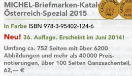 Spezial Katalog 2015 MICHEL Briefmarken Österreich Neu 62€ Bosnien Lombardei Venetien Special Catalogue Stamp Of Austria - Zonder Classificatie