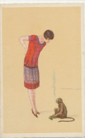 T. CORBELLA, GLAMOUR, YOUNG LADY, TOBACIANA, SMOKING MONKEY, NM Cond. PC Not Mailed - Corbella, T.