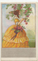 T. CORBELLA, GLAMOUR, FASHION, YOUNG LADY WITH HAT AMONG ROSES, EX Cond. PC Mailed - Corbella, T.
