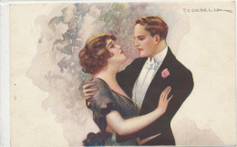 T. CORBELLA, GLAMOUR, ROMANTIC LOVERS AMONG FLOWERS, EMBRACE, NM Cond. PC Not Mailed - Corbella, T.